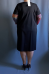 Платье "Витраж" (ОК17-020) черный с охрой (Терра, Москва) — размеры 60-62, 64-66