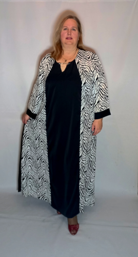 Платье "Антонина" бело-черный (Киргизия, разные фабрики) — размеры 72-74