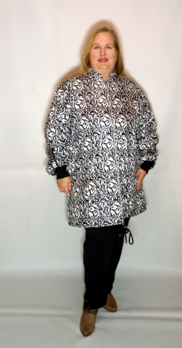 Плащ Графика цветы (Smart-Woman, Россия) — размеры 3XL, 5 XL